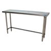 Bk Resources Stainless Steel Work Table Flat Top With Open Base 96"Wx18"D VTTOB-1896